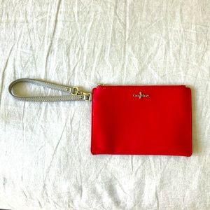 Cole Haan Red/Gray Wristlet with Dust Cover New!